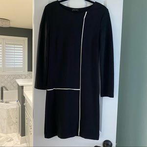 VENUS Black and White Colorblock Dress